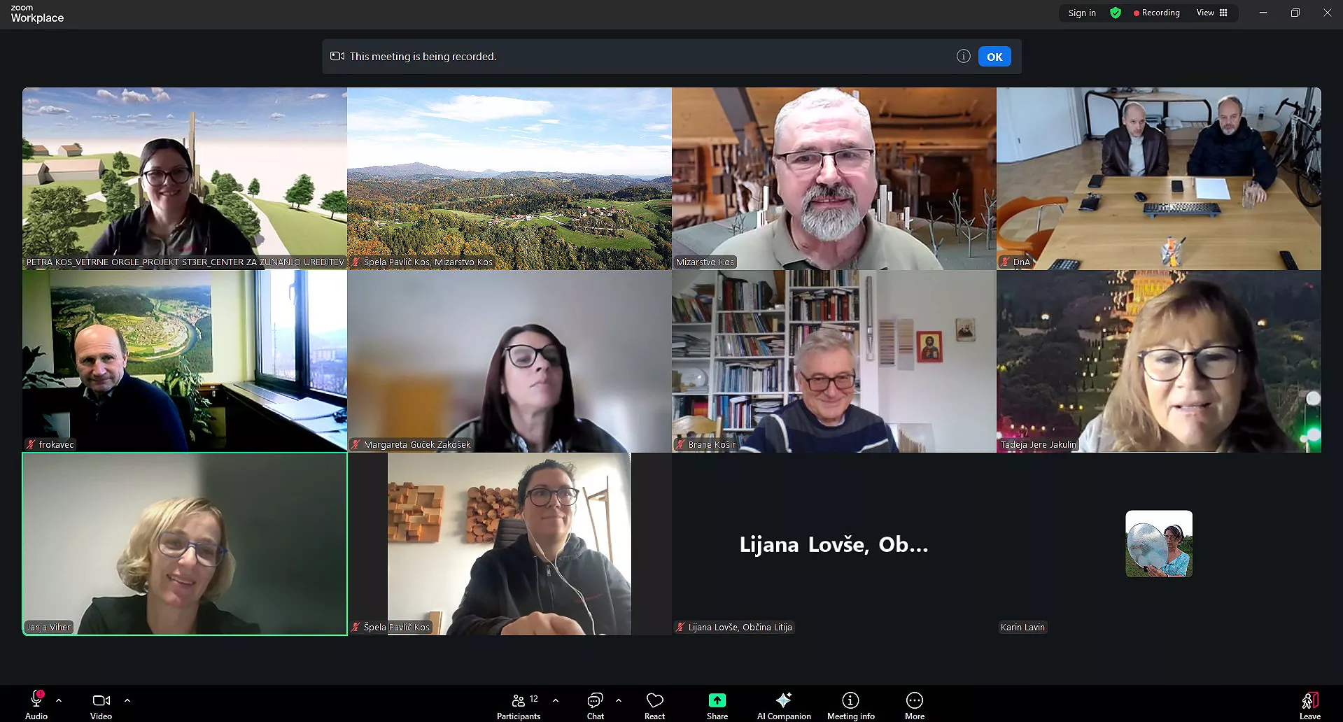 Predstavitev Vetrne orgle_16.12.2025_18 copy Udeleženci spletne predstavitve projekta Vetrne orgle v okviru projekta ST3ER, ki je potekala preko Zooma, 16. 12. 2025