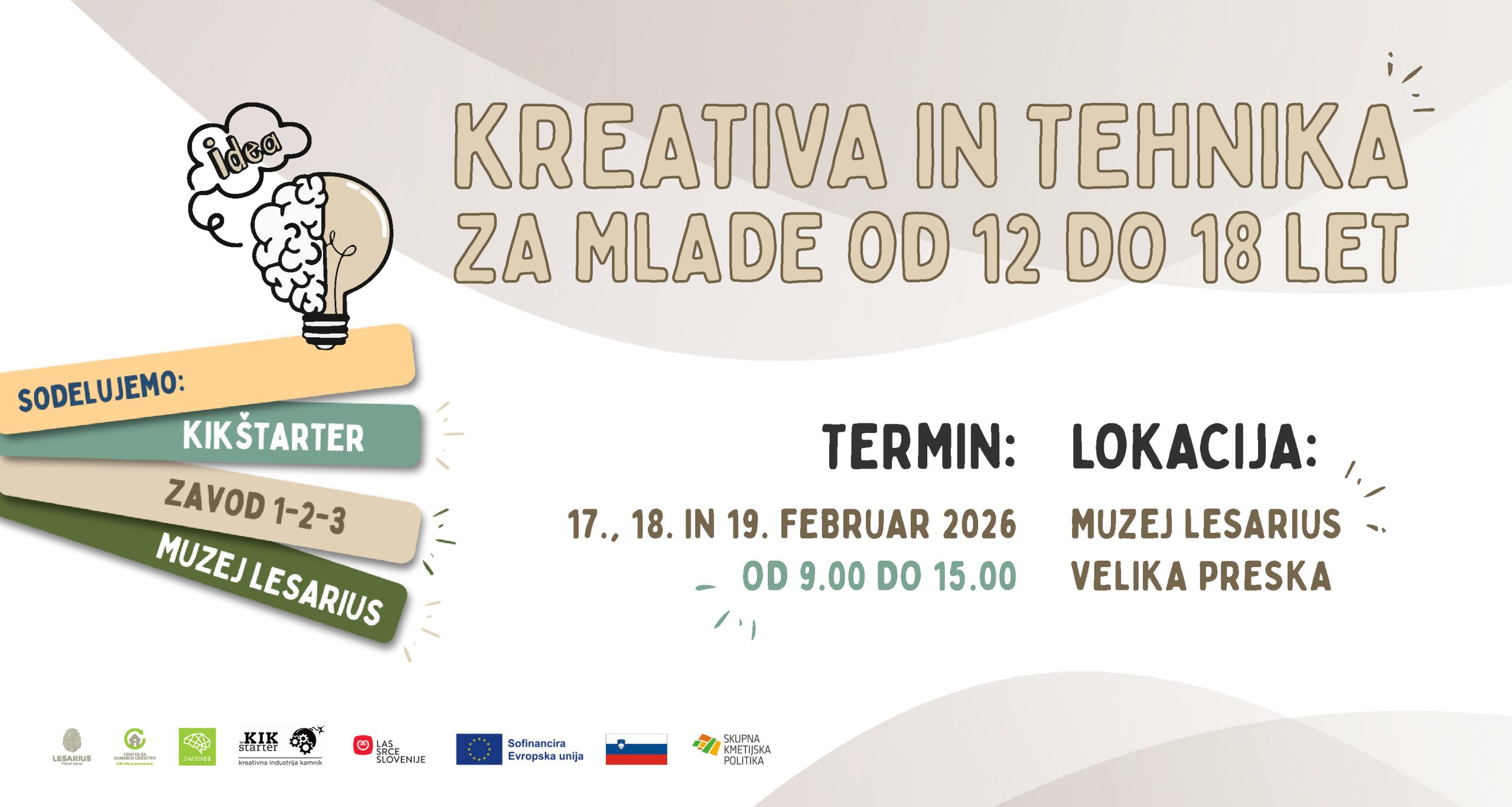 KTM 2026 Kreativa in tehnika za mlade - GLASBA v Lesariusu