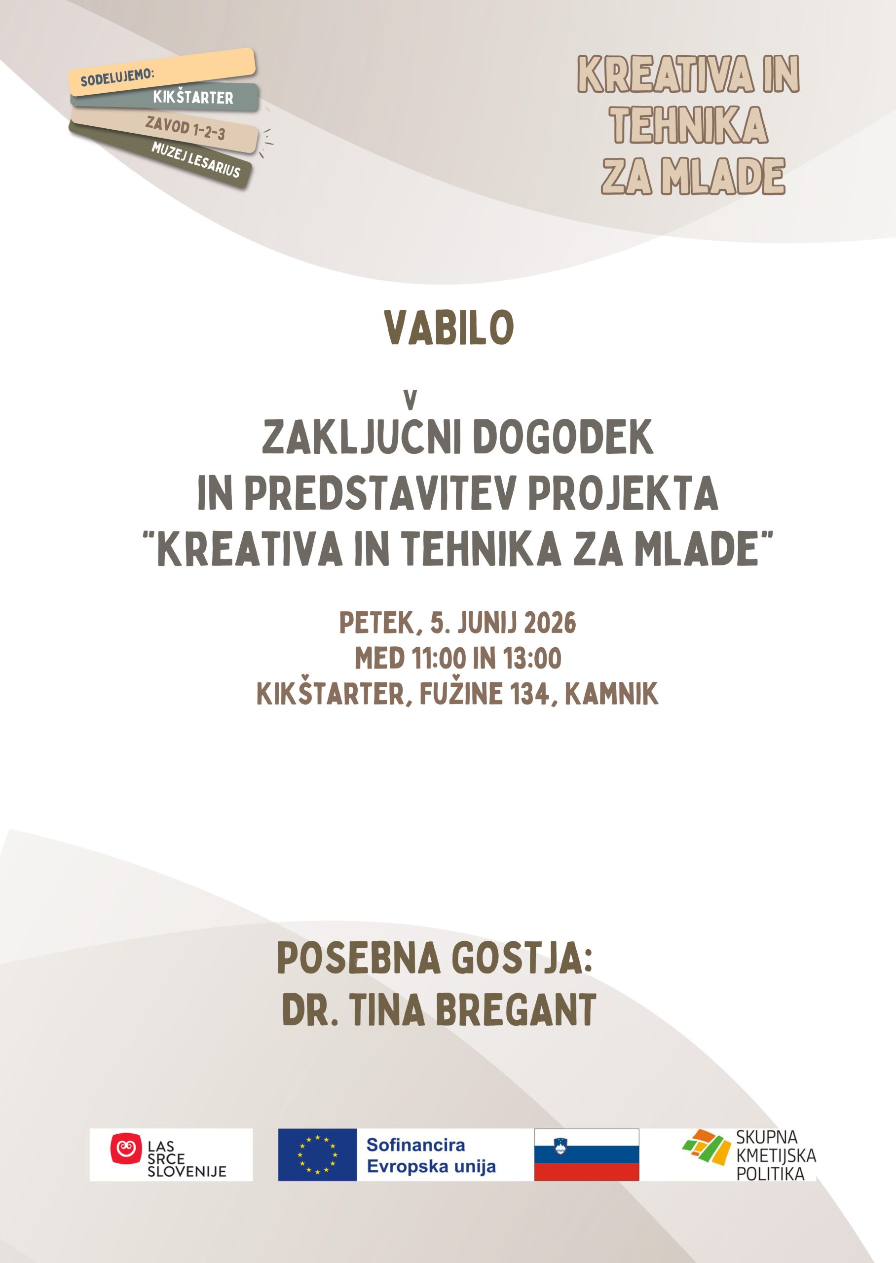 Projekt Tehnika in kreativa vabi na zaključni dogodek