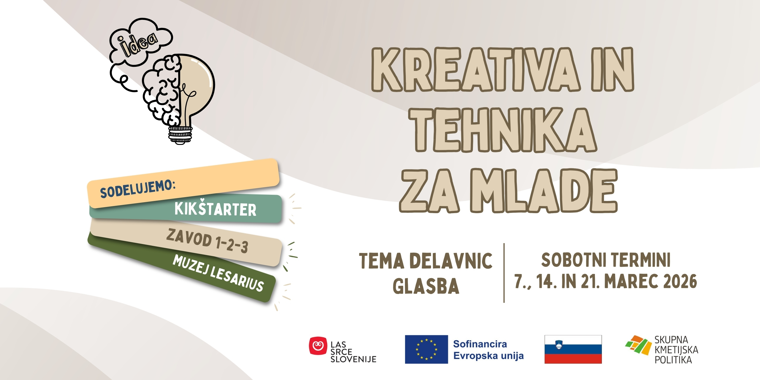 Kreativa in tehnika za mlade od 12 do 18 let, banner kot vabilo